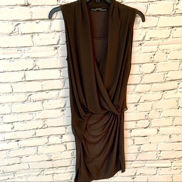 ALL Saints Sheath Black Dress Sleeveless Sz 4 - Picture 6 of 8